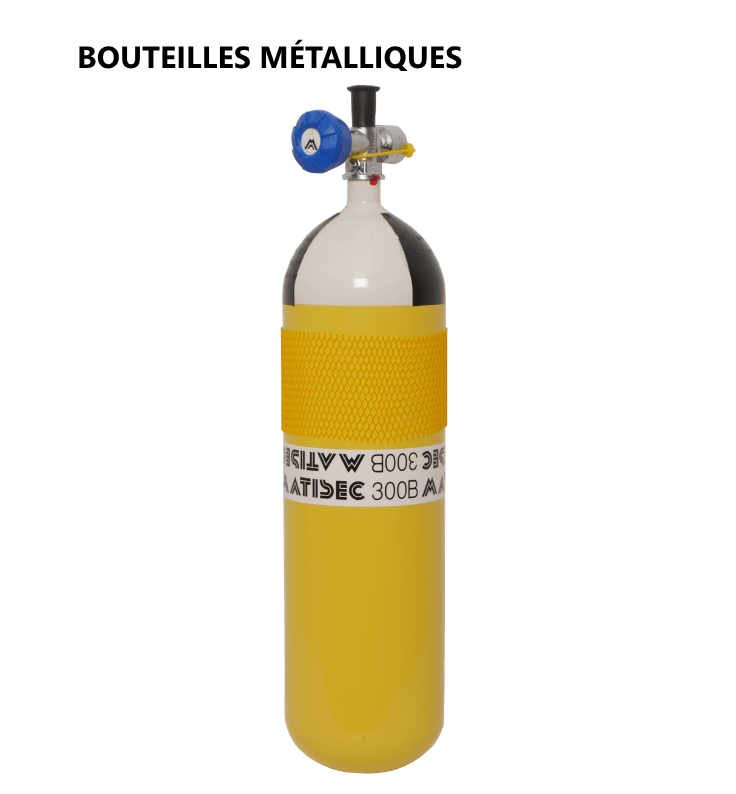 BOUTEILLES METALLIQUES d'air respirable pour pompiers et industrie chimique