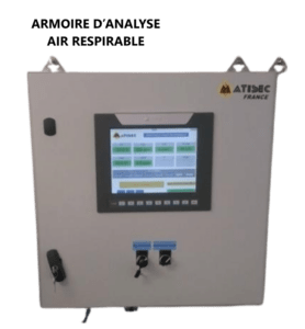 ARMOIRE D'ANALYSE D'AIR RESPIRABLE, permet le suivi en temps réel de la qualité de votre réseau d’air comprimé