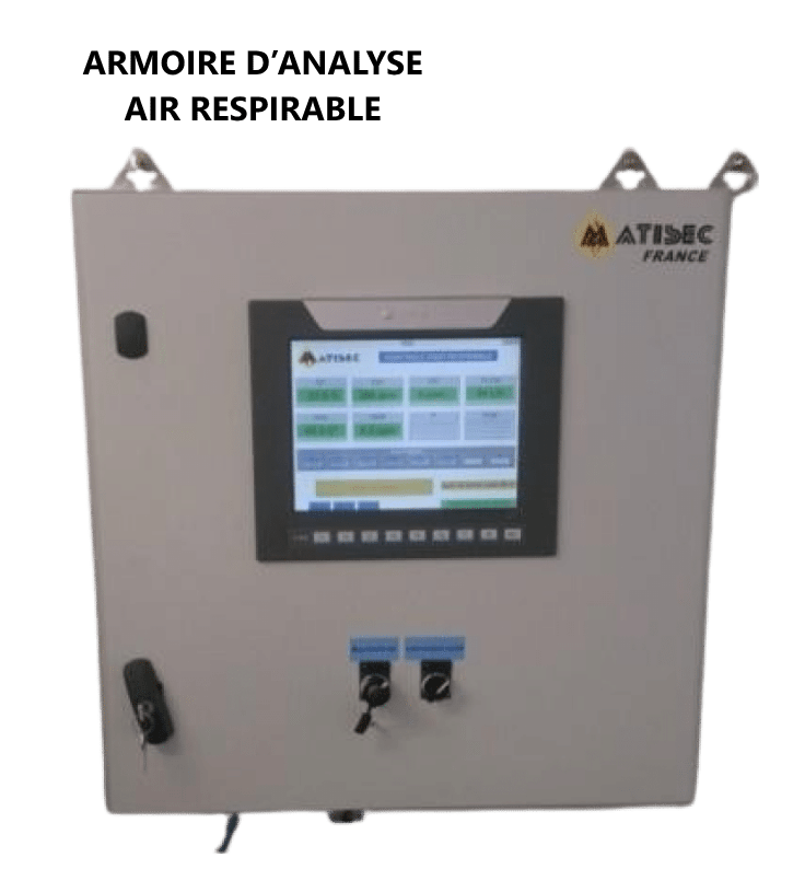 ARMOIRE D'ANALYSE D'AIR RESPIRABLE, permet le suivi en temps réel de la qualité de votre réseau d’air comprimé