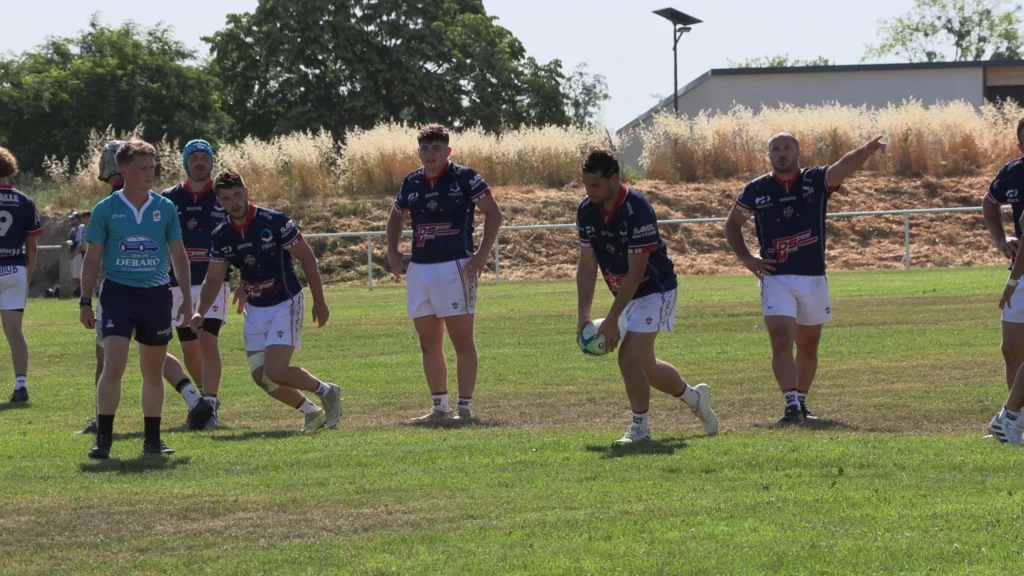 Equipe de l'Hérault lors du championnat de France de rugby des sapeurs-pompiers